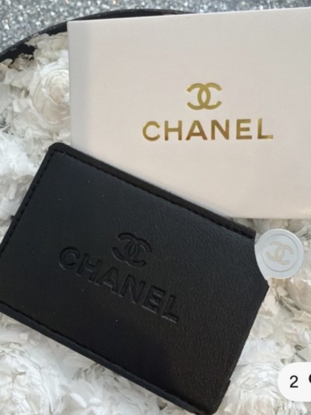 NIB CHANEL Black Metallic Mirror with case